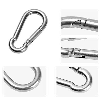 3.1 Inch M8 Steel Spring Snap Hook, Holds to 396lb/180kg (Max) for Gym,Exercise Machine, Heavy Duty Clip Keychainr, Set of 4