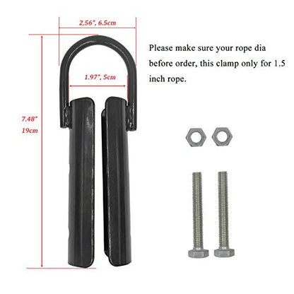 1.5” Climbing Rope Clamp，4PCS Rope Climb Clasp Workout Rig Attachment Hook for Rope Climbing Garage Gym Fitness Equipment Strength Training Home Indoor Safety