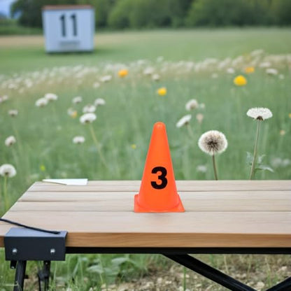 balacoo 8pcs Soccer Training Cones and Markers Set with Numbers 23cm Orange Disc Agility Cones for Speed Coordination Football Field Drills and Athletic Practice