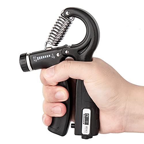 Grip Strength Trainer Kit (3 Pack), Counting Hand Gripper Adjustable Resistance from 11-132 LB (5-60 kg), Finger Stretcher & Stress Relief Grip Ball for Athletes Muscle Building and Injury Recovery