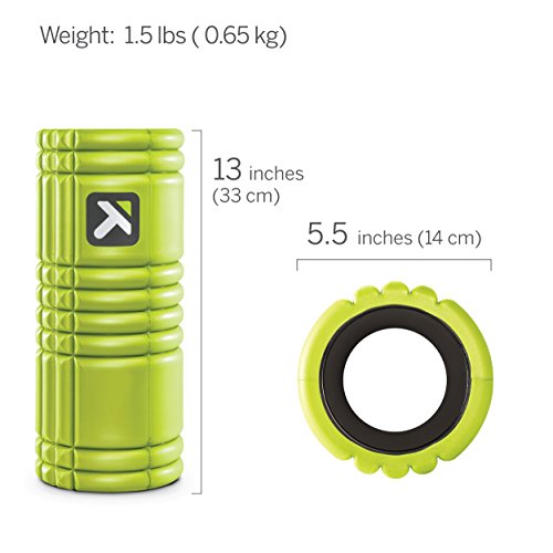 TriggerPoint Grid 1.0 Foam Roller - 13" Multi-Density Massage Roller for Deep Tissue & Muscle Recovery - Relieves Tight, Sore Muscles & Kinks, Improves Mobility & Circulation - Targets Key Body Parts - color: Lime
