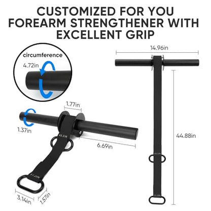 Forearm Strengthener and Wrist Roller, 43.3 inch Or 51.2 inch Ultra Strong Nylon Webbing, Forearm Exerciser with Quick Locking Mechanism, Ideal for Hand, Wrist and Forearm Strength Training