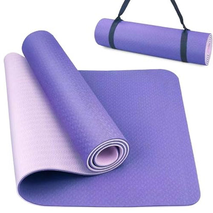 Premium Non-Slip Yoga Mat–Non-Slip,Durable,with Free Carry Strap for On-the-Go Practice!