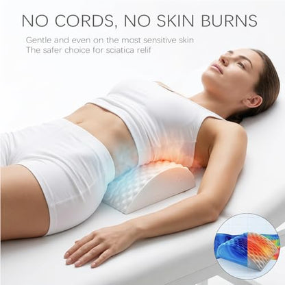 Hot & Cold Therapy FSA Pillow for Sciatica Pain Relief, Ice Massage & Heating Stretching - Lumbar Support Pillow for Back Hip Leg & Knee, Gentle & Even, Long-Lasting & Deep Penetrating