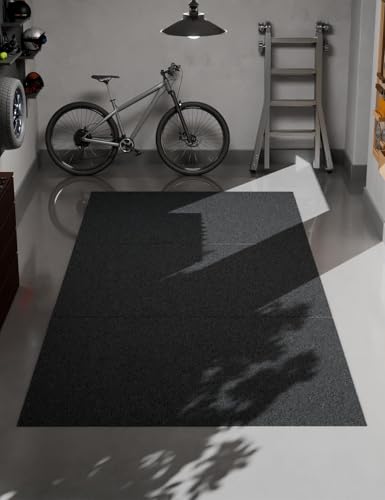 Heavy Duty Oil Spill Mat, Garage Floor Mat, 59" x 70" Waterproof Rubber Backing Oil Absorbent Pads, 1/5" Thick Reusable Under Auto Repair Mat for Garage Floor Surface Protection-Black - size: 4' 11" x 5' 10" (Extra Large)