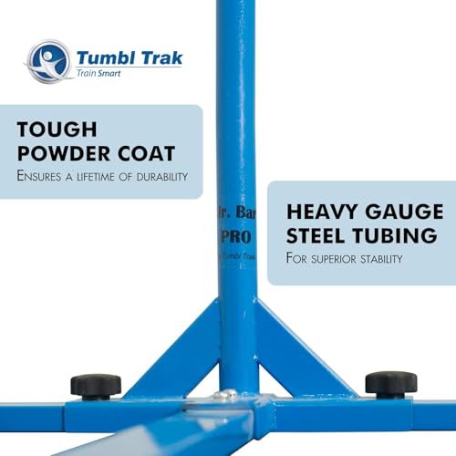 Tumbl Trak Jr. Bar PRO Adjustable Height Horizontal Gymnastics Kip Bar for the Gym or Home - color: Blue