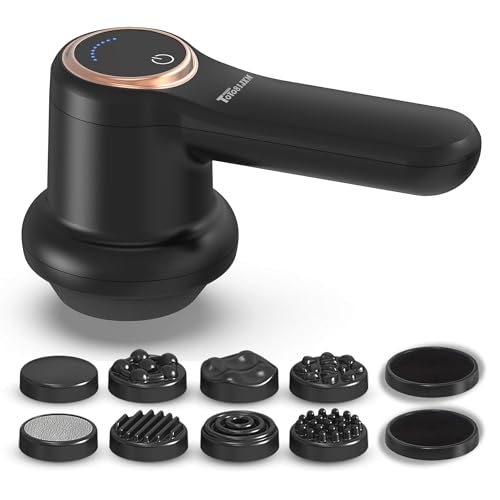 Handheld Cellulite Massager, Body Sculpting Machine, Lymphatic Drainage Device, Lipo Massage Roller for Stomach Belly Butt Arms Legs, Vibrating Massage Home Use Cordless & Mini (Black)