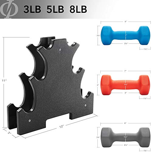 Philosophy Gym Neoprene Dumbbell Hand Weights, Set of 6 with Stand
