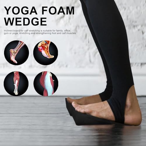 Squat Wedge Blocks, 1 Pair Yoga Foam Wedges for Home Gym, Non-slip Calf Stretcher Slant Board Incline Board for Squats, Calf Stretching, Weightlifting, Exercise, Yoga, Pilates