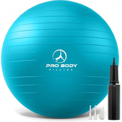ProBody Pilates Yoga Ball - Vibrant Colors Exercise Ball - color: Sky, size: M: 19-22" (55 cm)