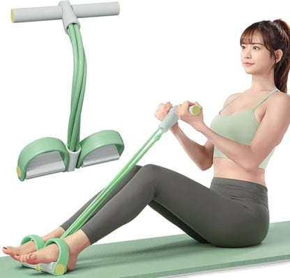 Multifunctional 6 Tube Elastic Yoga Resistance Bands for Waist Arm Leg Stretching, Affordable Training Aid, Latest Upgrade Sit Up Exercise Equipment for Women Men (Purple) - color: light green