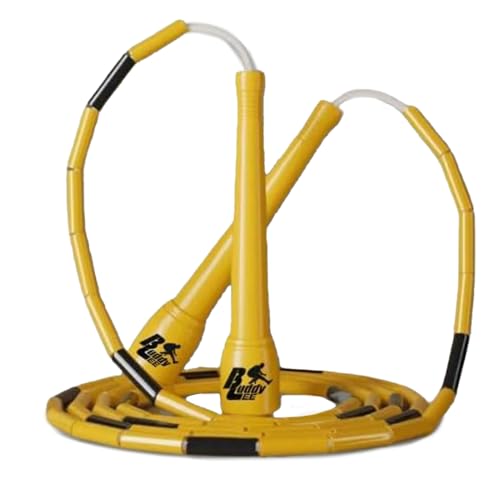 Buddy Lee New Beaded Jump Rope – Adjustable Skipping Rope for Adults – Durable, Tangle-Free Fitness Jump Rope with Ergonomic Handles for Cardio, Training & Outdoor Workouts - color: Yellow