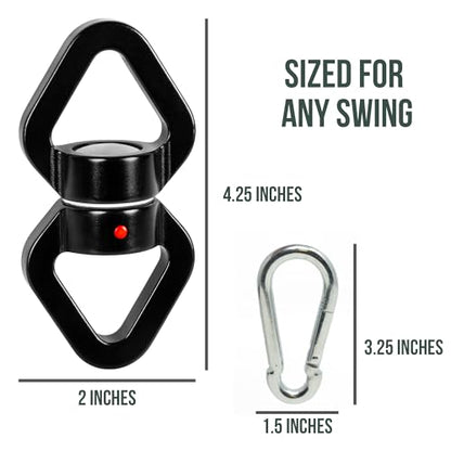 Heavy Duty Swing Swivel 500 lbs Weight Capacity, 360° Rotator with Carabiner for Hammocks, Tree Swings, Aerial Yoga, Climbing, and Outdoor Activities