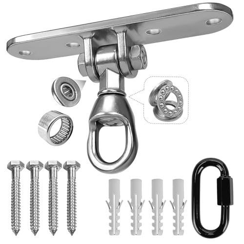 Swing Hanger Ceiling Mount Heavy Duty Anti-Rust with 180° & 360° Bearings Punching Bag Hanger 800lb Capacity for Indoor Outdoor Swing Chairs, Hammocks, Playgrounds, Yoga - size: Size 3