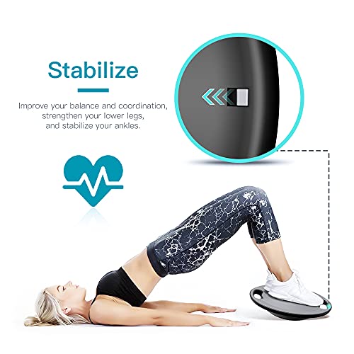 Wobble Balance Board, Exercise Balance Stability Trainer Portable Balance Board with Handle for Workout Core Trainer Physical Therapy & Gym No-Skid Surface