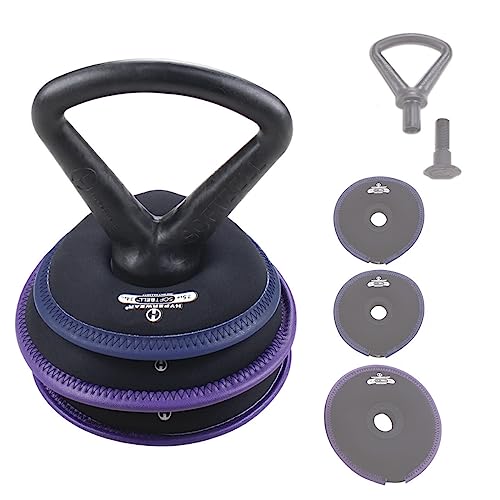 Hyperwear SoftBell Adjustable Kettlebell Set - Soft, Vinyl-Coated Weight Plates with Rubber Base - Versatile Home Gym Equipment - Compatible with SoftBell Barbell & Dumbbell