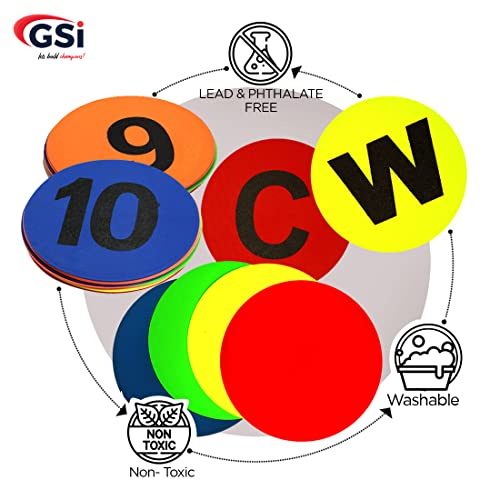 GSi Spot Markers – Non-Slip Non-Toxic Poly Spots – Floor Markers for PE, Sports & Classroom Activities