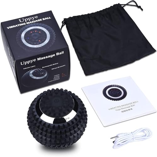 Vibrating Ball Massager, 4-Speed High-Intensity Fitness Lacrosse Ball, Mobility Ball for Workout Recovery, Deep Tissue Massager for Pain Relief and Trigger Point Treatment (Black) - color: Black