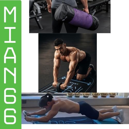 Ab Roller Mat & Knee Pad Set – Thick Non-Slip Foam Knee Pads for Ab Wheel Workouts, Arch-Shaped Exercise Pad Protects Knees & Floor, Core Training Home Gym Equipment, 2 Pack