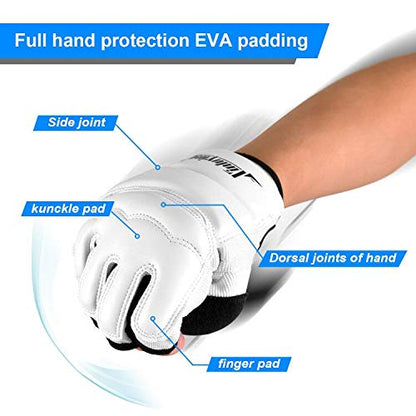 Punch Bag Taekwondo Karate Gloves for Sparring Martial Arts Boxing Training Fingerless Women Kids - color: White, size: X-Large