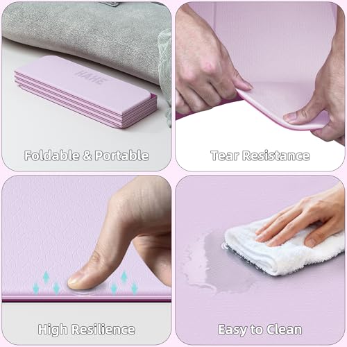 HAHE 7-Fold Design Extra Thick Yoga Mat 72"L x 24"W x 0.47",TPE Fitness Exercise Mats, Non-Slip Foldable Yoga Mat, High Density, Portable for Men & Women, Yoga, Pilates, Home Gym