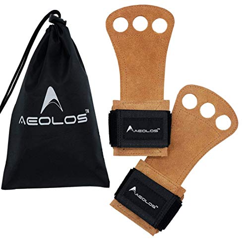 AEOLOS Leather Gymnastics Hand Grips-Great for Gymnastics,Pull up,Weight Lifting,Kettlebells and Cross Training