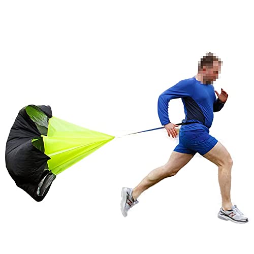 Resistance Parachute Sprint Parachutes, Running Speed Training Resistance Parachute with Adjustable Belt, for Fitness Explosive Power Training(Color:Black)