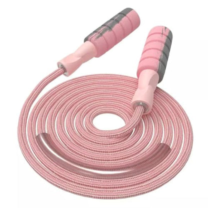 Jump Rope Cotton Adjustable Skipping Weighted jumprope for Women，Adult and Children Athletic Fitness Exercise Jumping Rope (Pink)