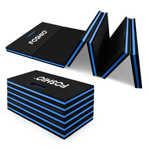 FOSHIO Foldable EVA Mat with Carrying Handles - Thick Kneeling Mat for Mechanics, Garage, Picnicking, Gardening, Camping, Home Gym