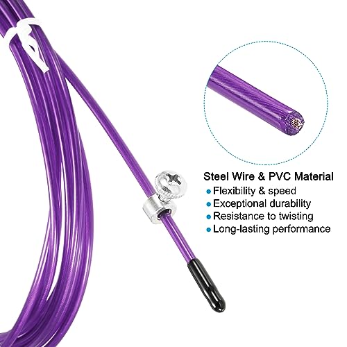 PATIKIL Speed Jump Rope Replacement Cable Professional Skipping Rope Steel Wire Replace for High Speed Jump Ropes - color: Purple