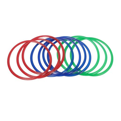 Ring Toss Game, 11in Plastic Rings for Focus Balance and Hand Foot Coordination, Obstacle Course Agility Rings with 10 Connectors for Kids Indoor Outdoor Playground