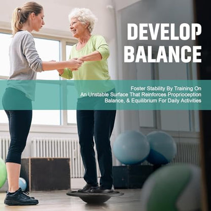 Wobble Balance Board Portable Balance Board with Handle for Balance Training and Core Trainer Balance Stability Trainer Healthy Material Non-Skid Bump Surface & Physical Therapy