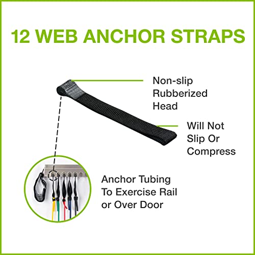 Web Slide-Standard Web Anchor Strap - 12 Pack - Physical Rehab Accessory for Clinic, Home, or Gym