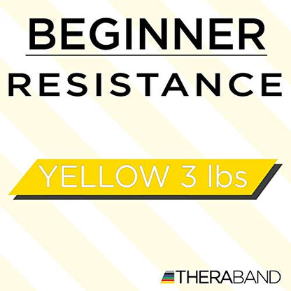 THERABAND Resistance Band Loop, Professional Latex Mini Band for Lower Pilates, Crossfit, Yoga, Stretching, Physical Therapy, Strength Training without Weights, 12 Inch, Yellow, Thin, Beginner Level 1 - color: Yellow - Thin, size: 12 Inch