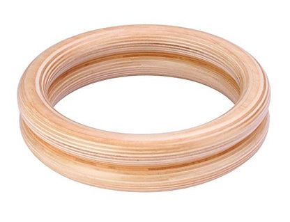 Wood Olympic Rings, Gymnastic Rings with Buckle Straps, Wooden Fitness Gym Rings for Strength Training, Crossfit, Pull Ups and Dips