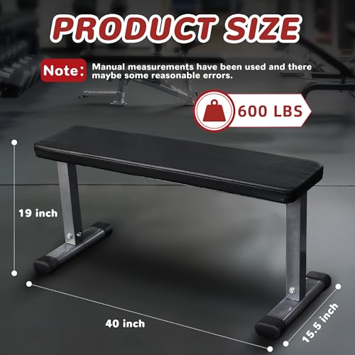 Fitvids Flat Utility Weight Bench for Home Gym Weight Training – Ab Exercises and Flat Exercise – nan – Gray/Black