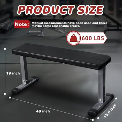 Fitvids Flat Utility Weight Bench for Home Gym Weight Training – Ab Exercises and Flat Exercise – nan – Gray/Black