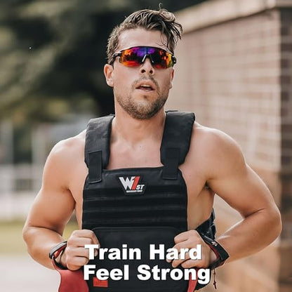 Weighted Vest – Adjustable 14–60 lb Capacity for Men and Women, Weight Vest for Training, Strength & Functional Fitness, Durable Workout Vest, Plates Sold Separately - color: Black