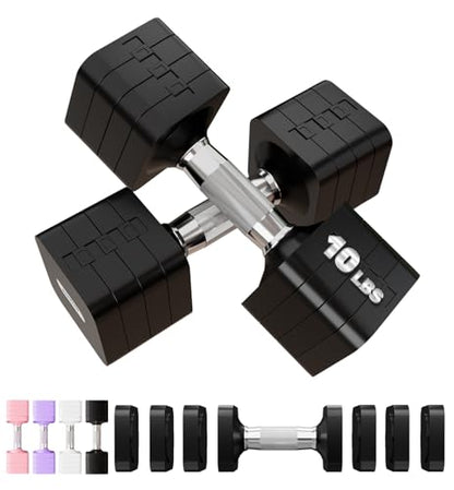 Adjustable Dumbbell Set for Women Men 7.5LB/10LB/15LB/20LB/25LB Each - color: Black, style: 10LB Each [20 LBS Total]