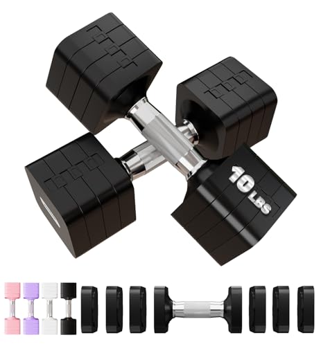 Adjustable Dumbbell Set for Women Men 7.5LB/10LB/15LB/20LB/25LB Each - color: Black, style: 10LB Each [20 LBS Total]