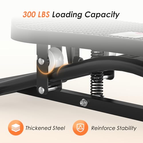 Balance Board for Adults, Rocking Stepper with Resistance Bands, Portable Wobble Board Featuring LCD Monitor, 300 lbs Capacity Ski Balance Trainer for Full Body Workout at Home Gym