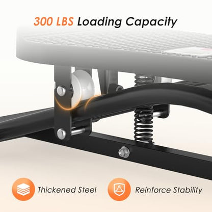 Balance Board for Adults, Rocking Stepper with Resistance Bands, Portable Wobble Board Featuring LCD Monitor, 300 lbs Capacity Ski Balance Trainer for Full Body Workout at Home Gym