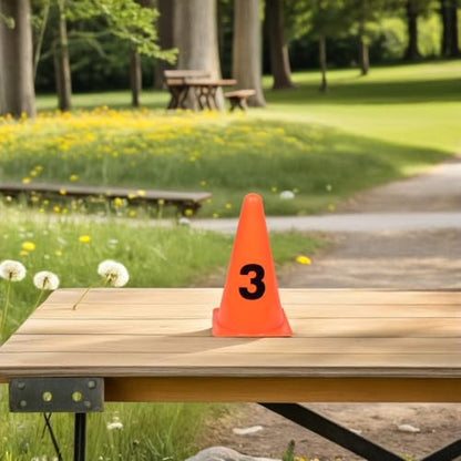 balacoo 8pcs Soccer Training Cones and Markers Set with Numbers 23cm Orange Disc Agility Cones for Speed Coordination Football Field Drills and Athletic Practice
