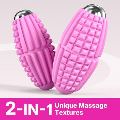 Mini Massage Ball 4 Speeds Vibrating Massage Roller Ball for Foot,Leg,Palm,Hand,Neck,Back,Trigger Point Portable Muscle Plantar Fasciitis Relief Relaxation for Athletes & Office Workers (Pink)