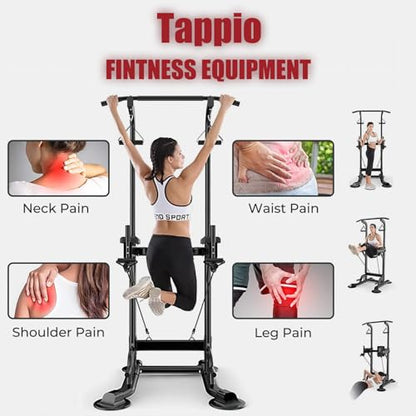 Power Tower Pull Up Bar for Home Gym, Multi Functional Pull Up Bar Stand Dip Bar Station, Adjustable Height Workout Dip Station Strength Training Fitness Equipment