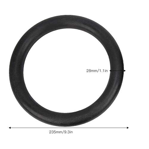 Gymnastic Hanging Rings with Sturdy ABS Rings and Polyester Webbing for Indoor and Strength Training, Black