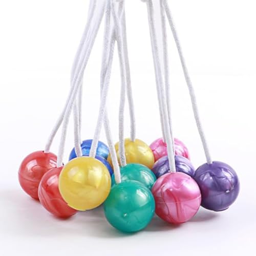 3 Pairs Clacker Ball,Ladder Balls, Toss Game Balls, Children's and Adults' Pressure reducing Balls,Used for Training Balance Ability, Concentration (Randomly Send 3 Colors)