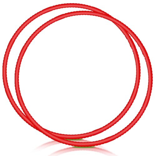 WinnerWhy 2 Pcs Toy Hoop Exercise Hoop Detachable Adjustable Plastic Toy Ring Playground Equipment for School Colored Circles Exercise Ring for Teens Dog Agility Equipment(Red,23 Inch) - color: Red, size: 23 Inch