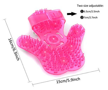 SAMYO Palm Shaped Massage Glove Body Massager with 9 360-degree-roller Metal Roller Ball Beauty Body Care (Pink)