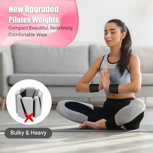Pilates Wrist Weights for Women, Wearable Strong Magnetic Arm & Leg Weights Set of 2(1 lb Each), Adjustable Wrist Weights for Walking, Yoga, Strength Training, Swimming, Running & Jogging - color: Black